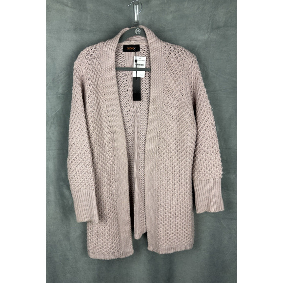 Renee C. Chunky Knit Cardigan Open Front Women's Medium Pink NWT - Picture 1 of 13